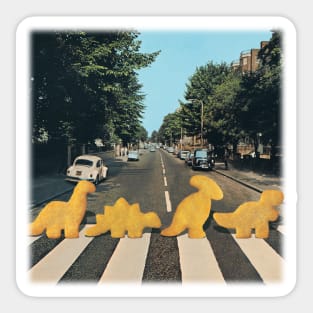 Dinosaur chicken nuggets - nuggie road Sticker